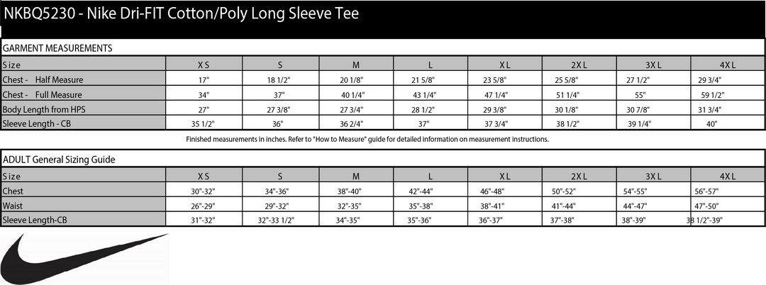 F-2026- Adult Nike Long Sleeve T-shirt