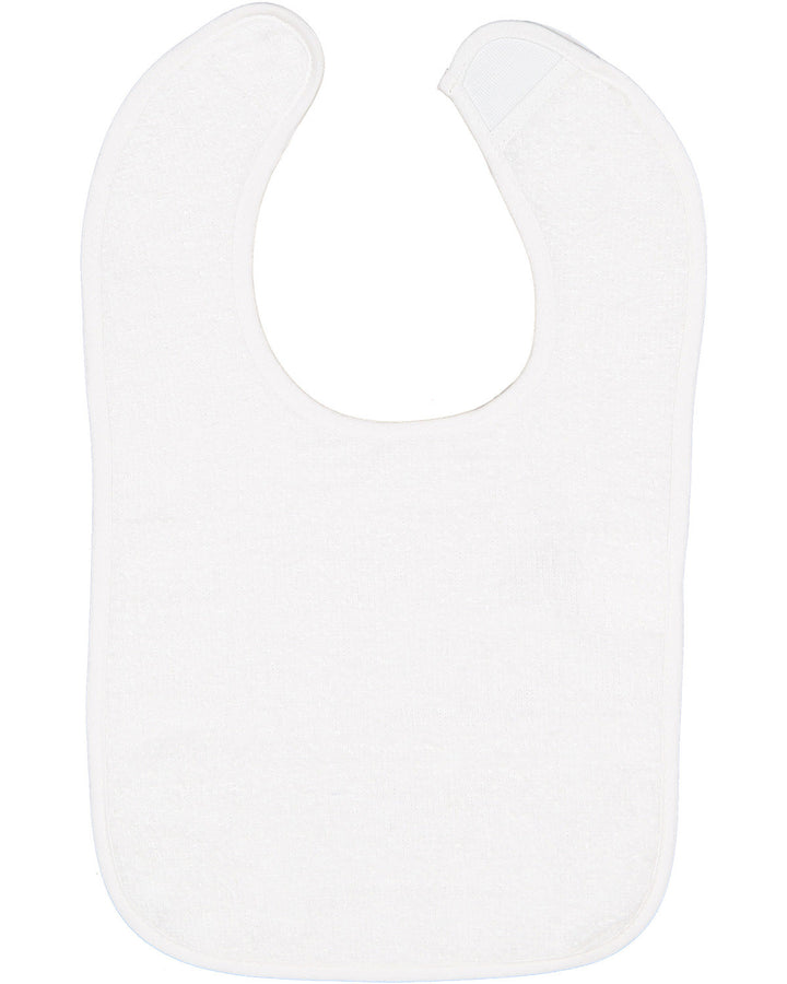 infant contrast trim terry bib WHITE/ WHITE