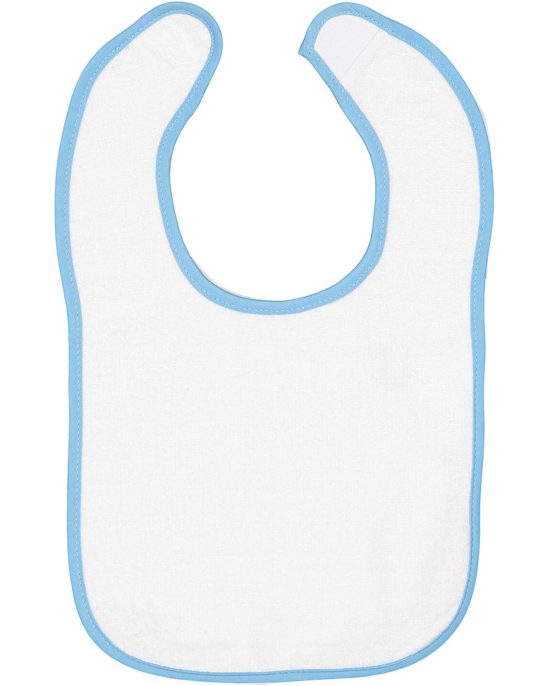 infant contrast trim terry bib WHITE/ LT BLUE