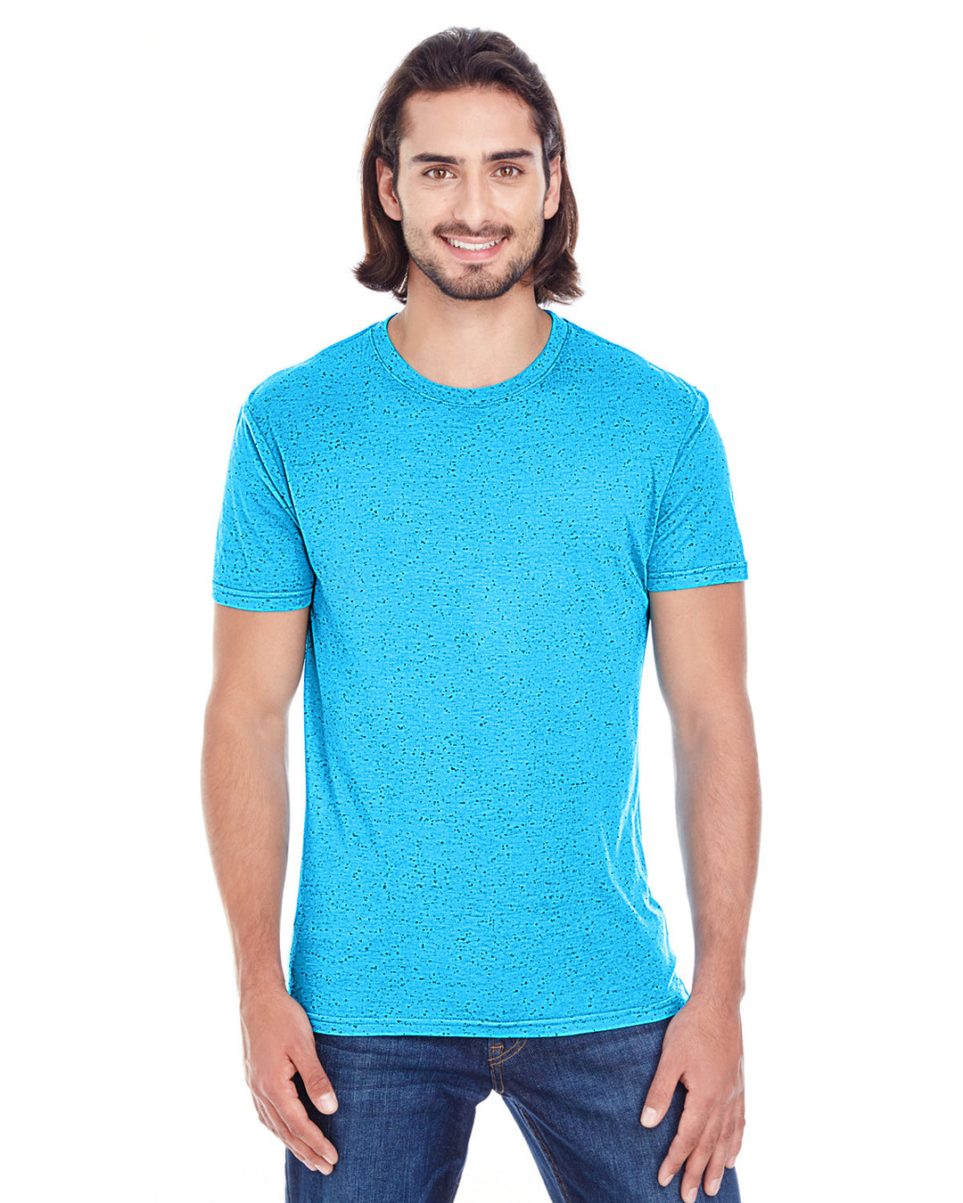 mens triblend fleck short sleeve t shirt TURQUOISE FLECK