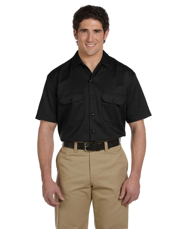 mens 5 25 oz yd short sleeve work shirt BLACK