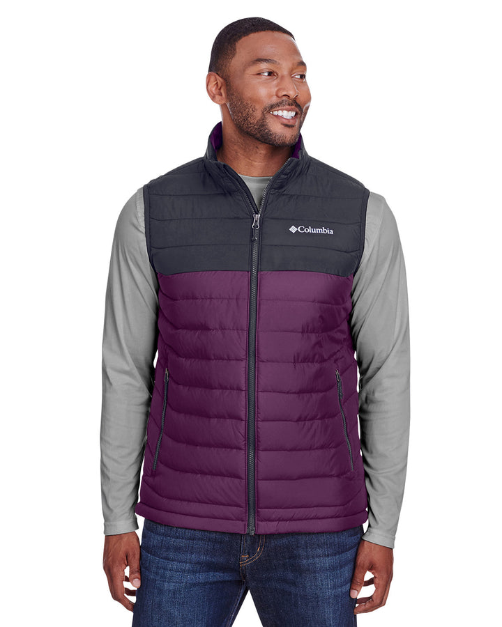 mens powder lite vest BLK CHRRY/ SHARK