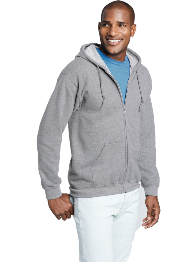 Sport Grey Adult Cotton/Poly Full Zip Hooded Sweatshirt