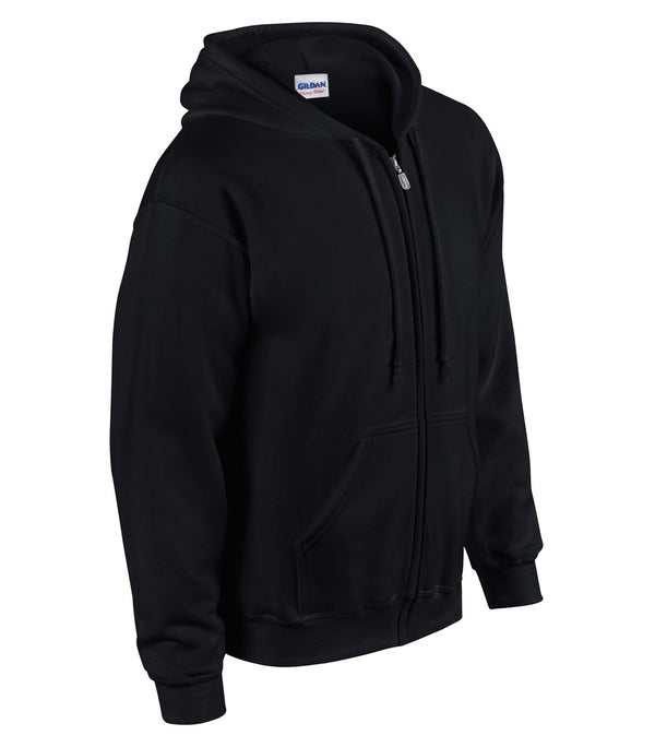 Black Adult Cotton/Poly Full Zip Hooded Sweatshirt