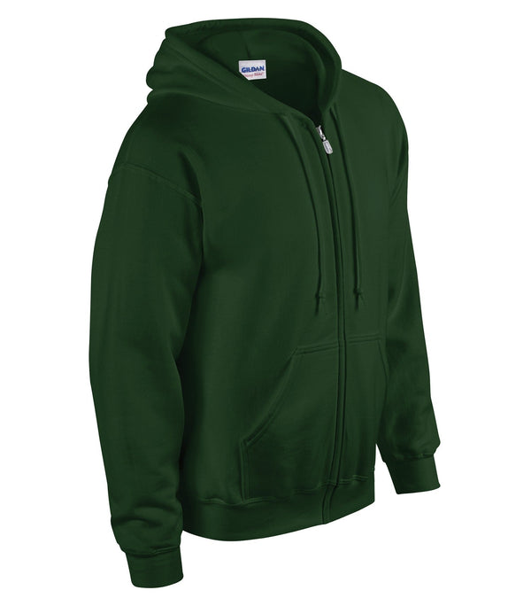 Forest Green Adult Cotton/Poly Full Zip Hooded Sweatshirt