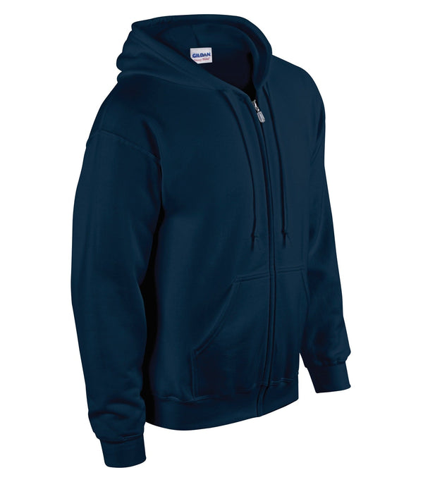 Navy Adult Cotton/Poly Full Zip Hooded Sweatshirt