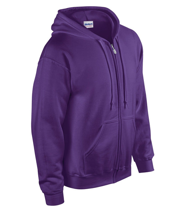 Purple Adult Cotton/Poly Full Zip Hooded Sweatshirt