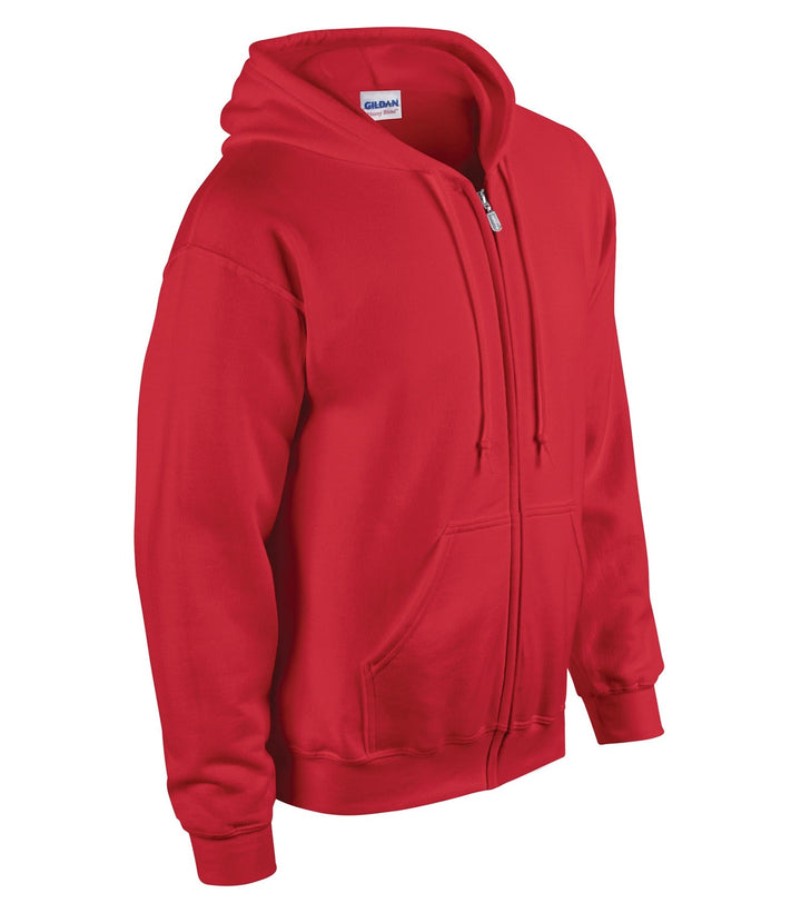 Red Adult Cotton/Poly Full Zip Hooded Sweatshirt