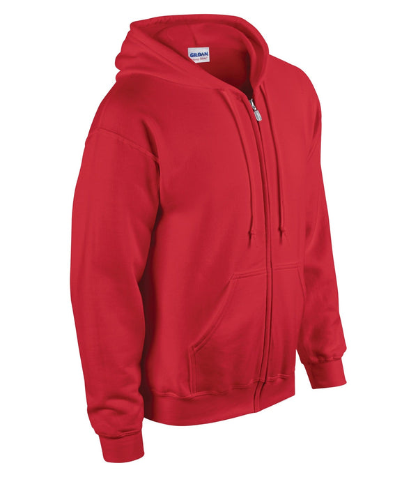 Red Adult Cotton/Poly Full Zip Hooded Sweatshirt