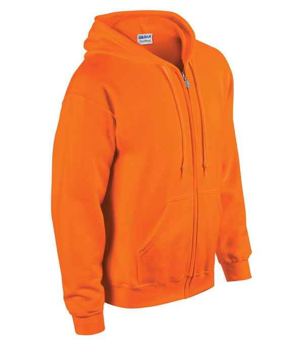 Safety Orange Adult Full Zip Hooded Sweatshirt Safetywear