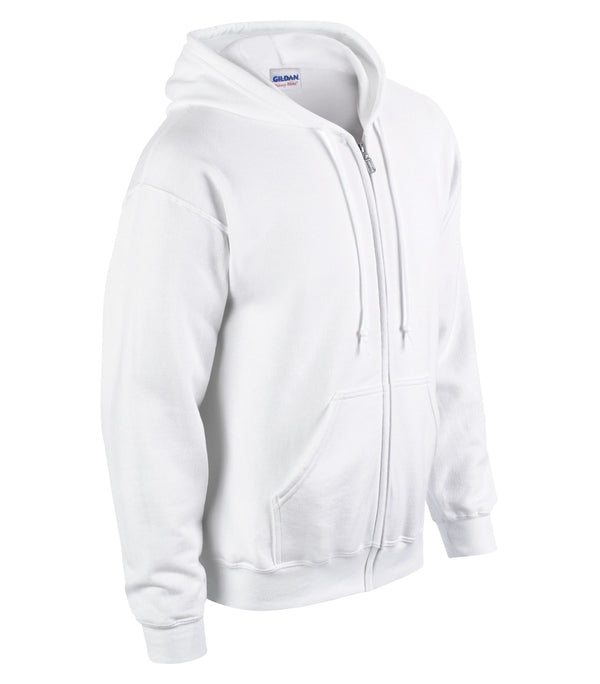 White Adult Cotton/Poly Full Zip Hooded Sweatshirt