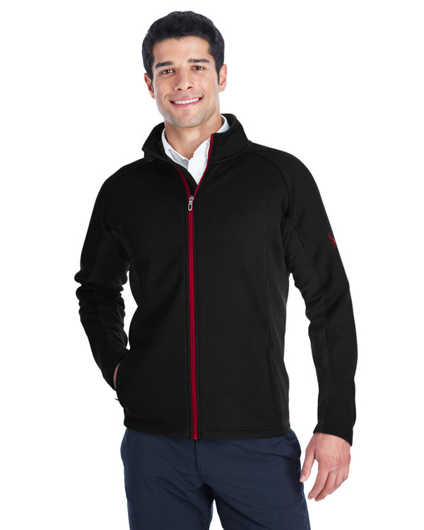 mens constant full zip sweater fleece jacket BLACK/ BLK/ RED