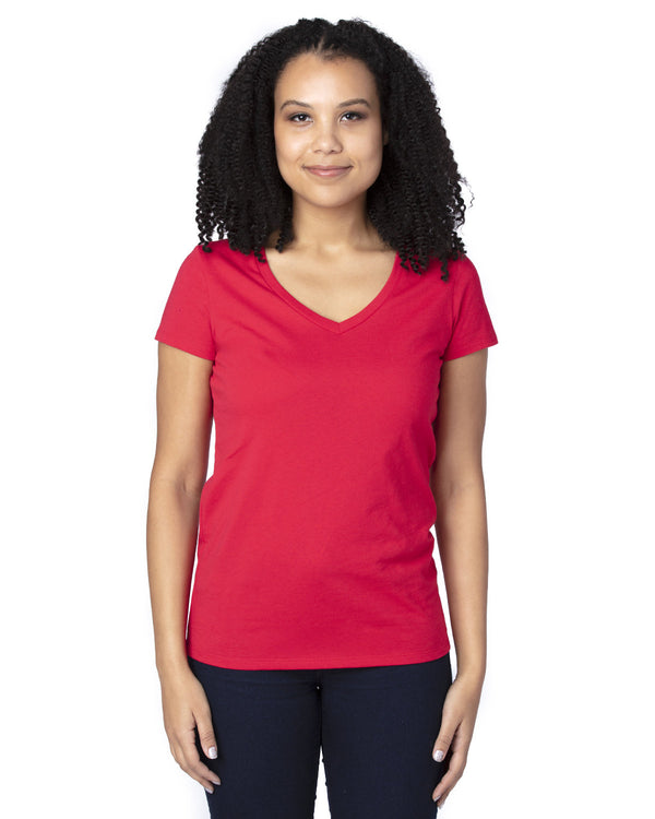 ladies ultimate v neck t shirt RED
