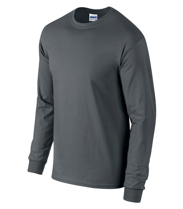 Charcoal Adult Long Sleeve Cotton T-shirt