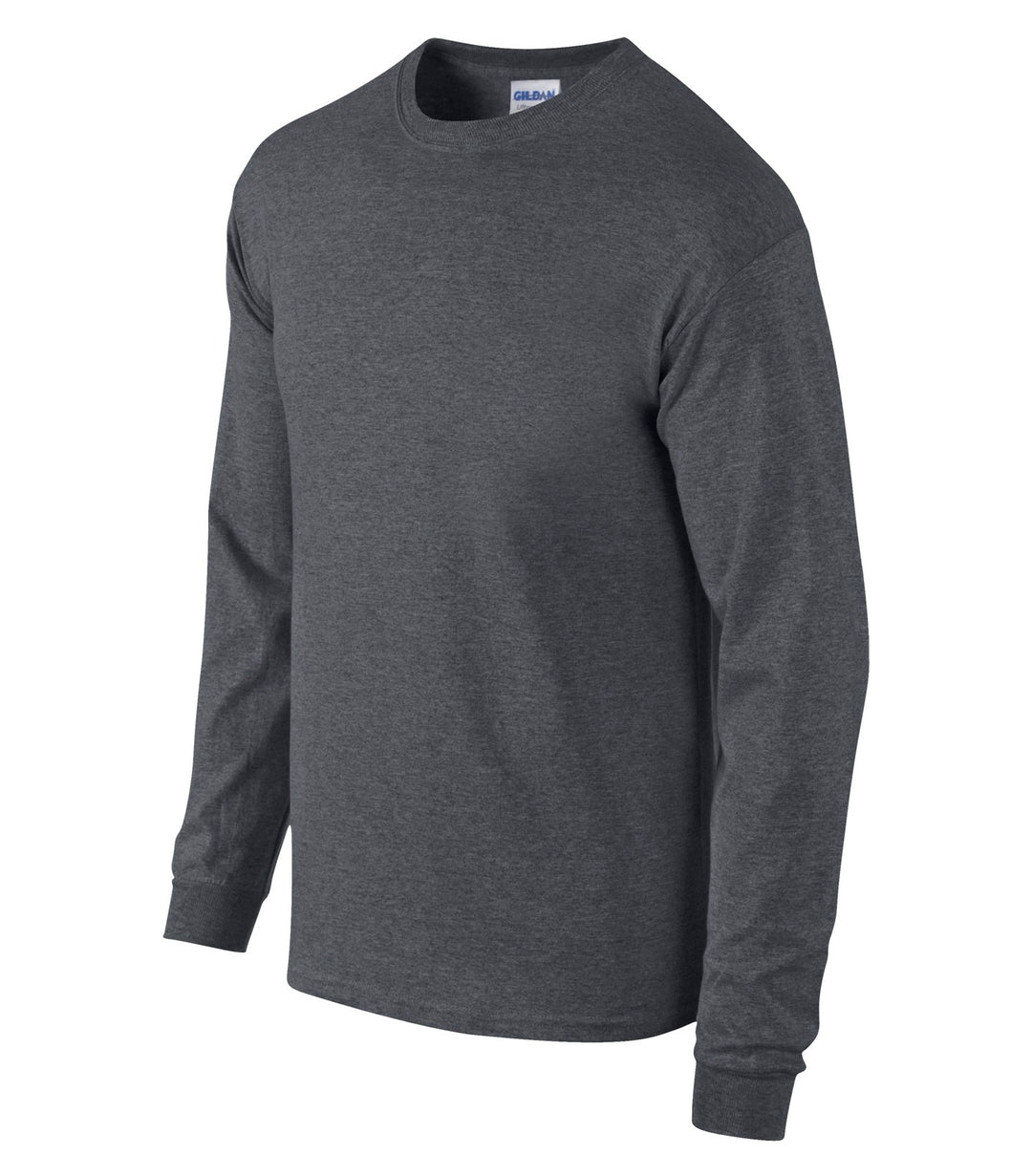 Dark Heather Adult Long Sleeve Cotton T-shirt