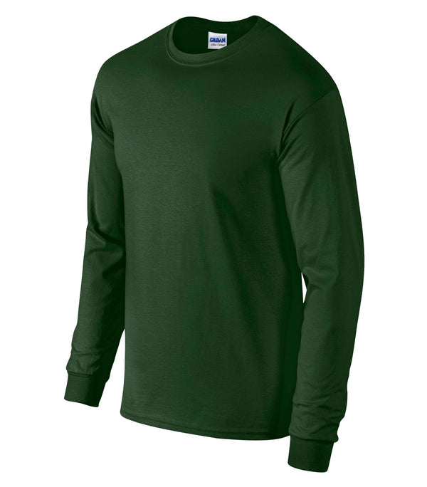 Forest Green Adult Long Sleeve Cotton T-shirt