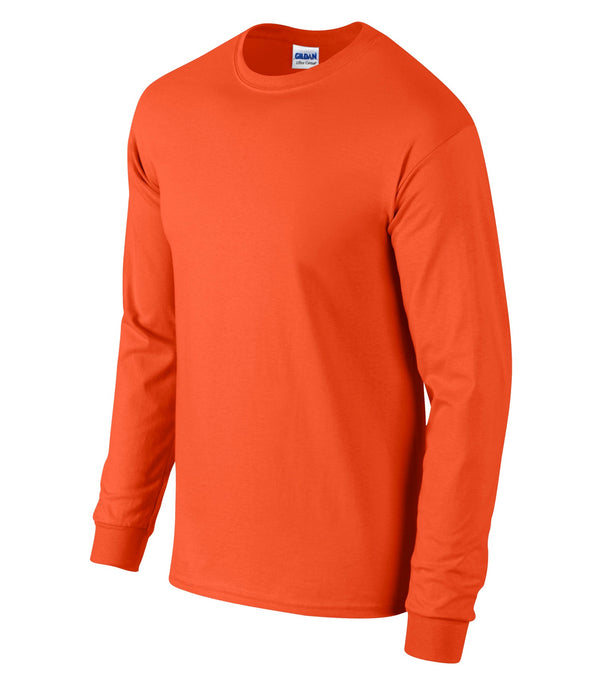 Orange Adult Long Sleeve Cotton T-shirt