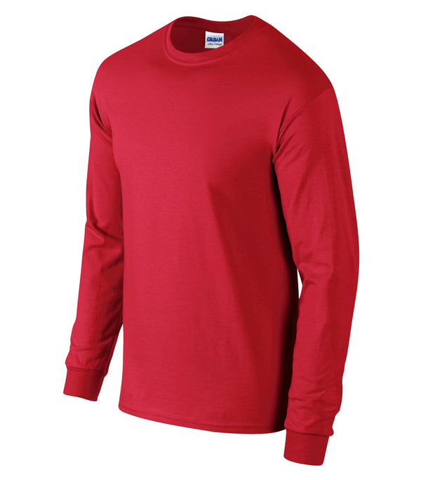 Red Adult Long Sleeve Cotton T-shirt