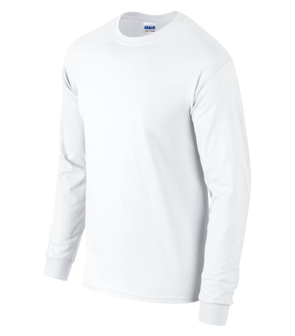 White Adult Long Sleeve Cotton T-shirt