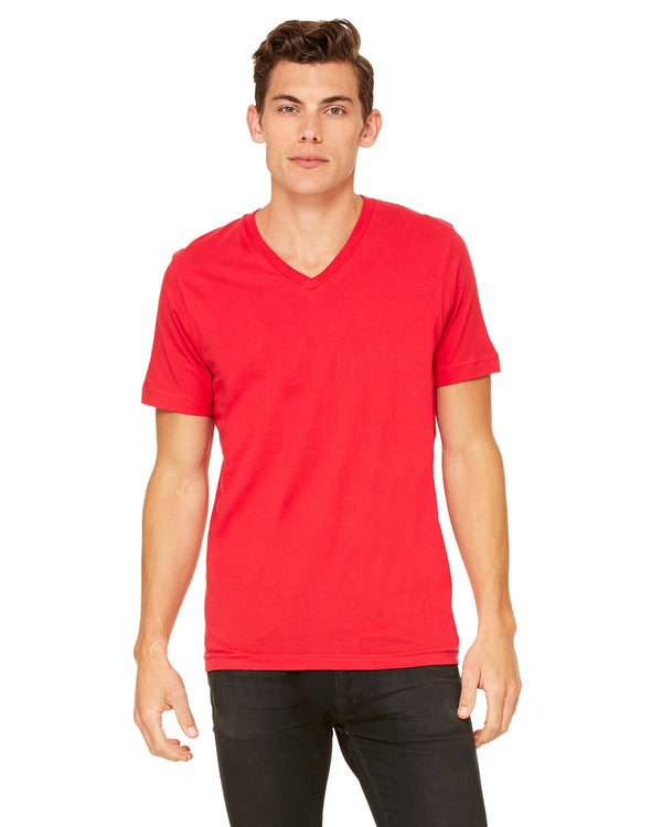 unisex jersey short sleeve v neck t shirt RED