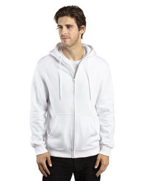 unisex ultimate fleece full zip hooded sweatshirt WHITE