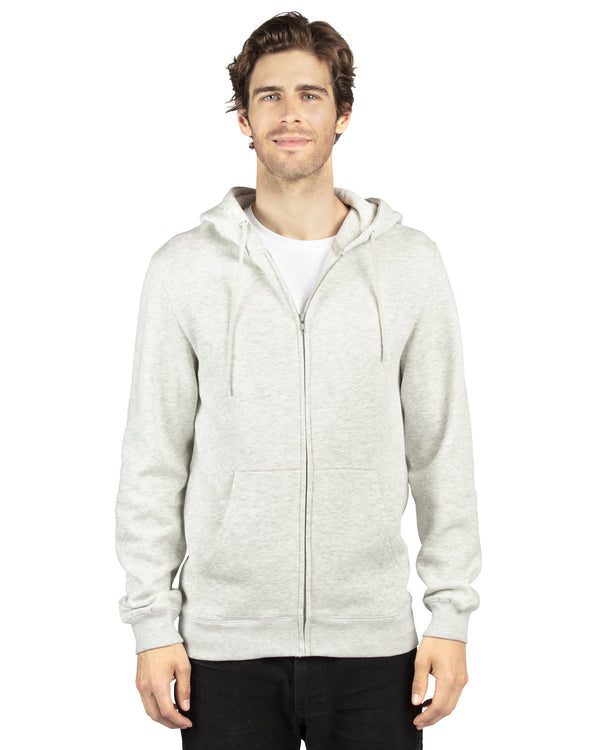 unisex ultimate fleece full zip hooded sweatshirt HEATHER GREY