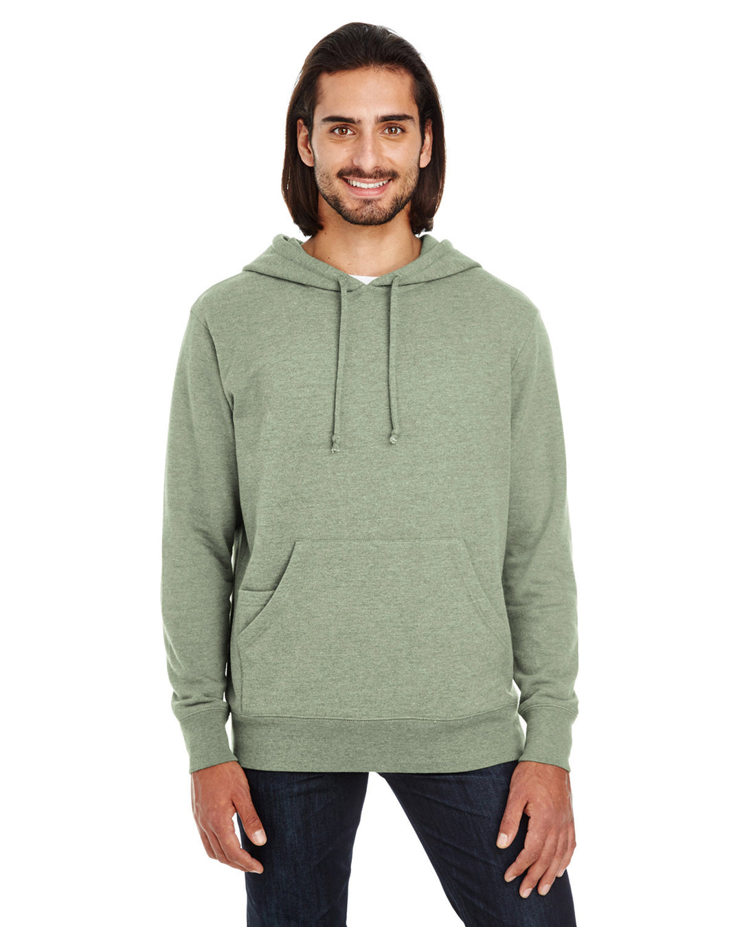 unisex triblend french terry hoodie ARMY HEATHER