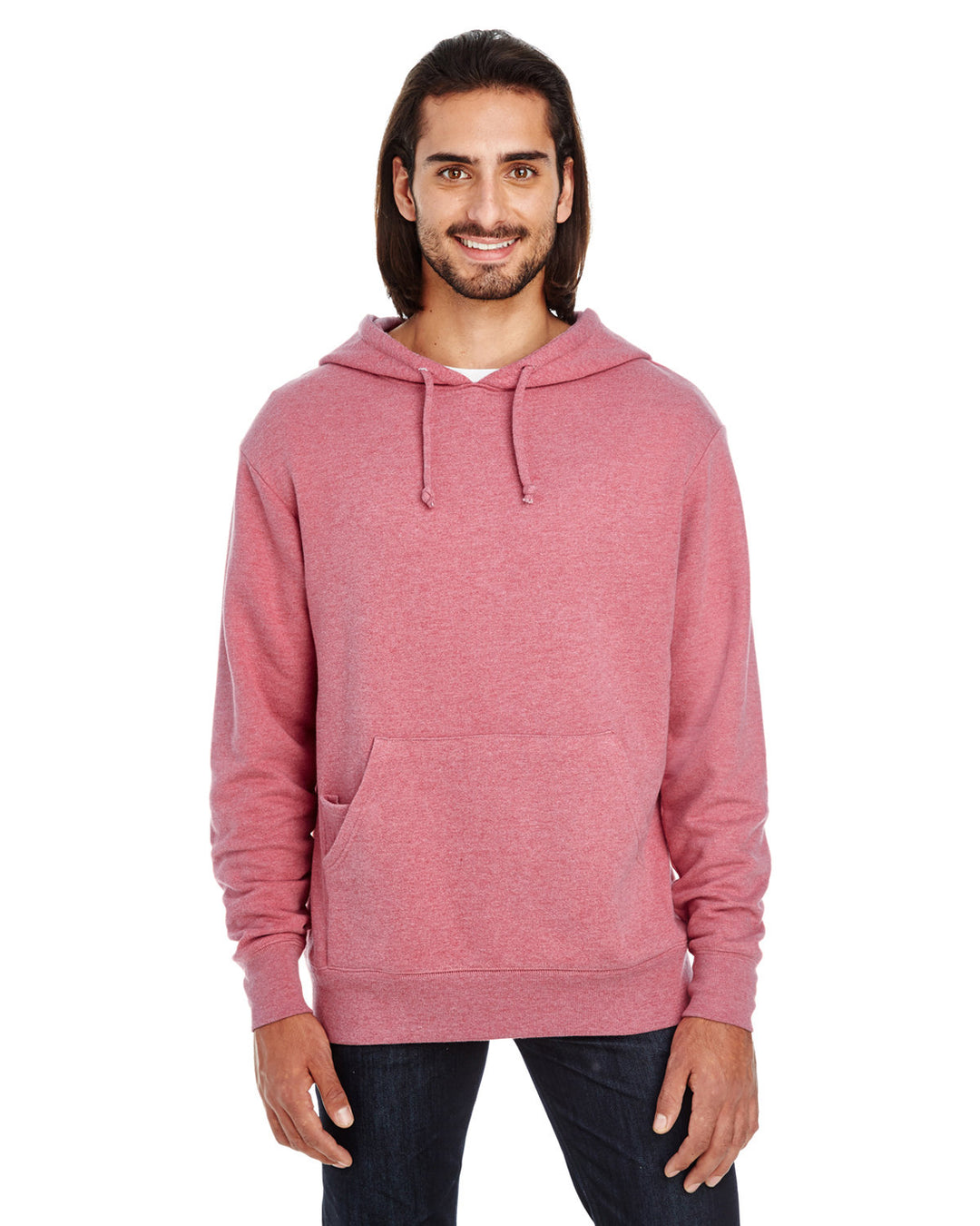 unisex triblend french terry hoodie CARDINAL HEATHER