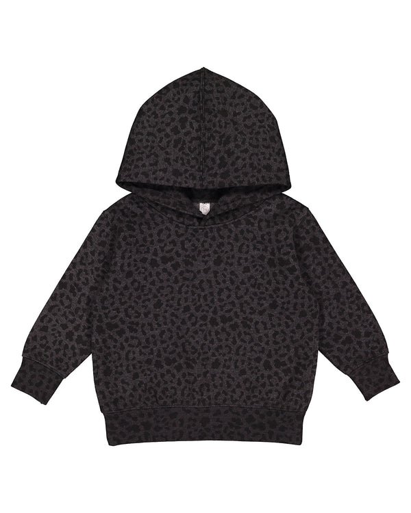 toddler pullover fleece hoodie BLACK LEOPARD