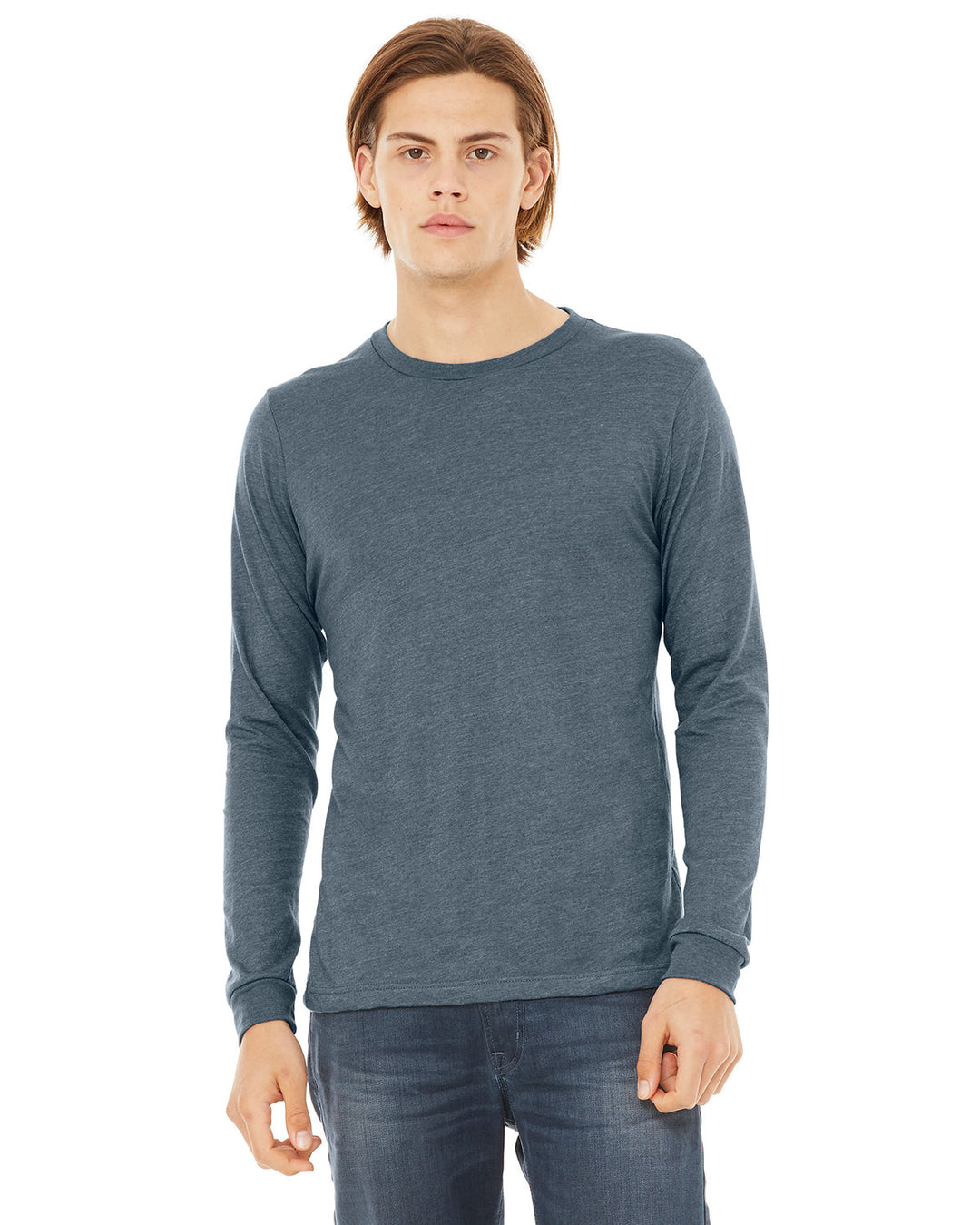 unisex cvc jersey long sleeve t shirt DEEP HEATHER