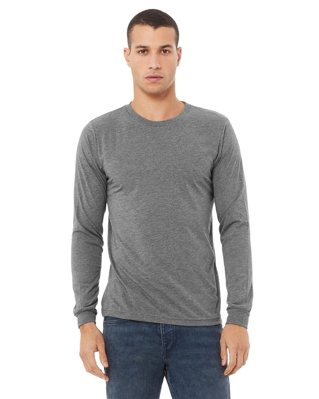unisex triblend long sleeve t shirt NAVY TRIBLEND