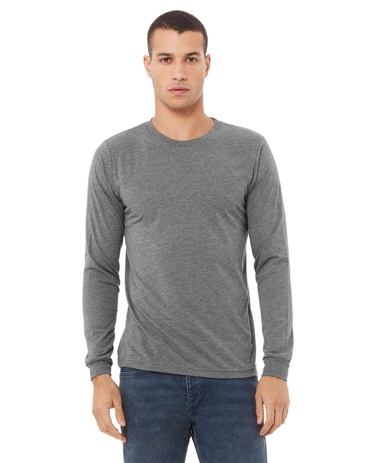 unisex triblend long sleeve t shirt NAVY TRIBLEND