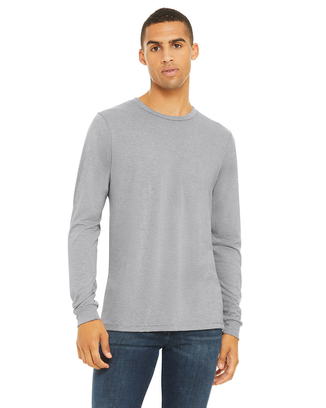 unisex triblend long sleeve t shirt NAVY TRIBLEND