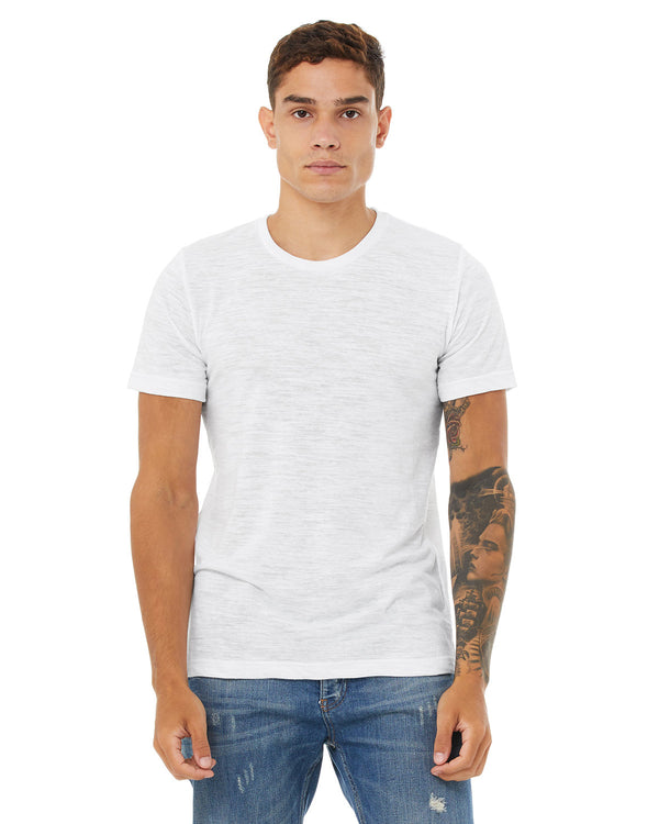 unisex poly cotton short sleeve t shirt WHITE SLUB
