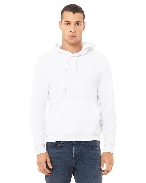 unisex sponge fleece pullover hooded sweatshirt WHITE