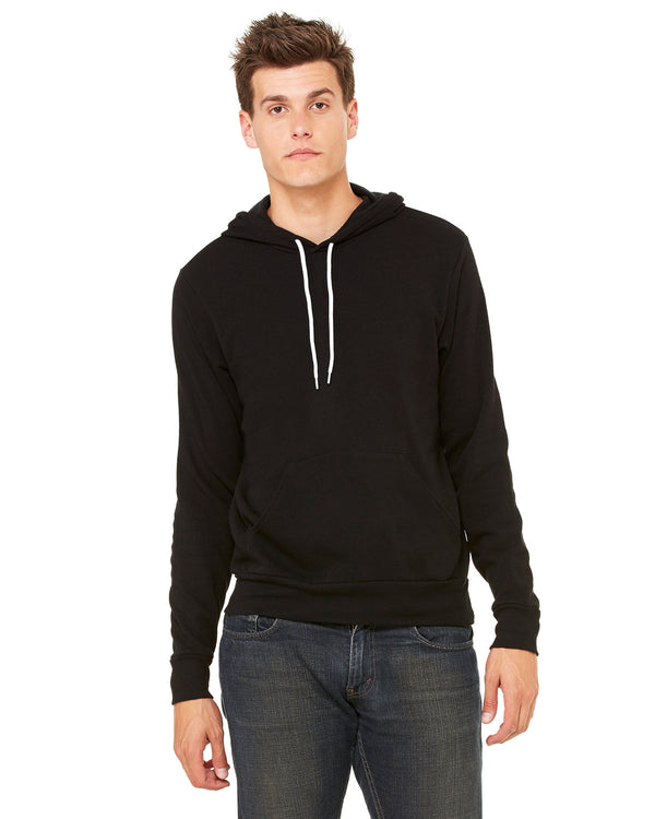unisex sponge fleece pullover hooded sweatshirt BLACK