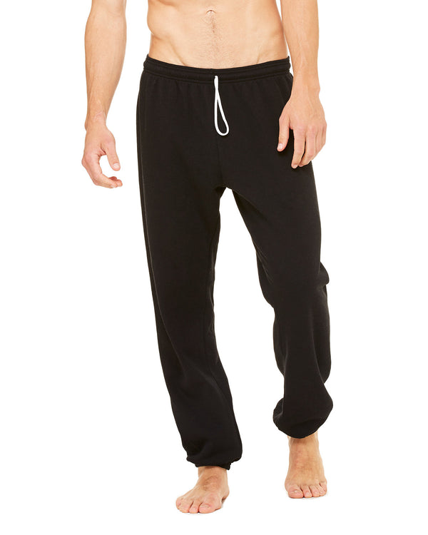 unisex sponge fleece long scrunch pant BLACK