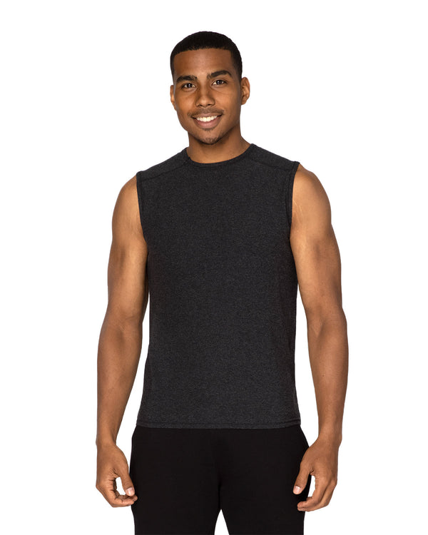 unisex impact tank BLACK HEATHER