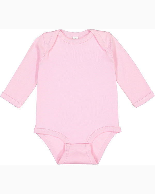 infant long sleeve baby rib bodysuit PINK