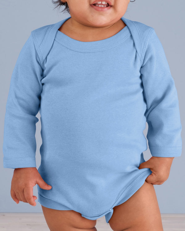 infant long sleeve baby rib bodysuit LIGHT BLUE