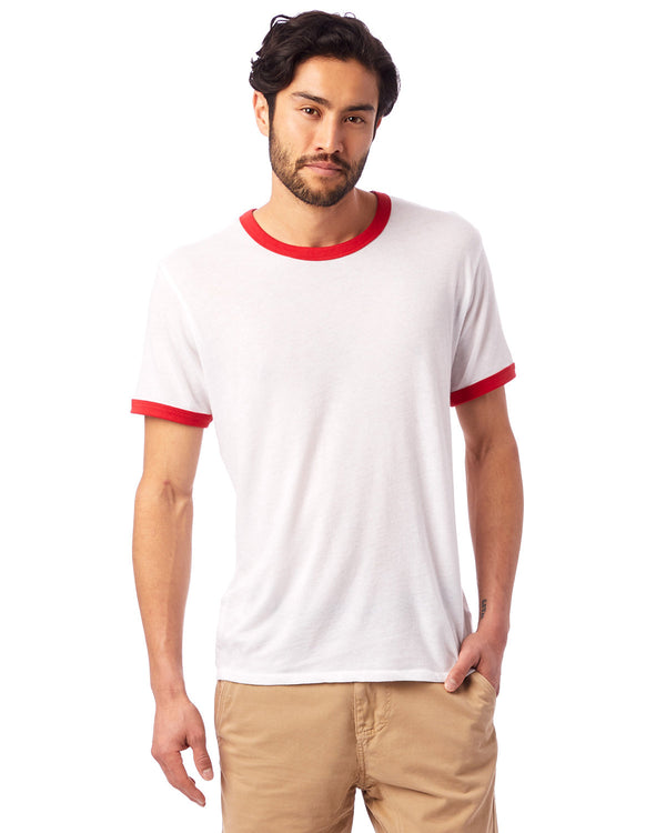 unisex keeper ringer t shirt WHITE/ RED