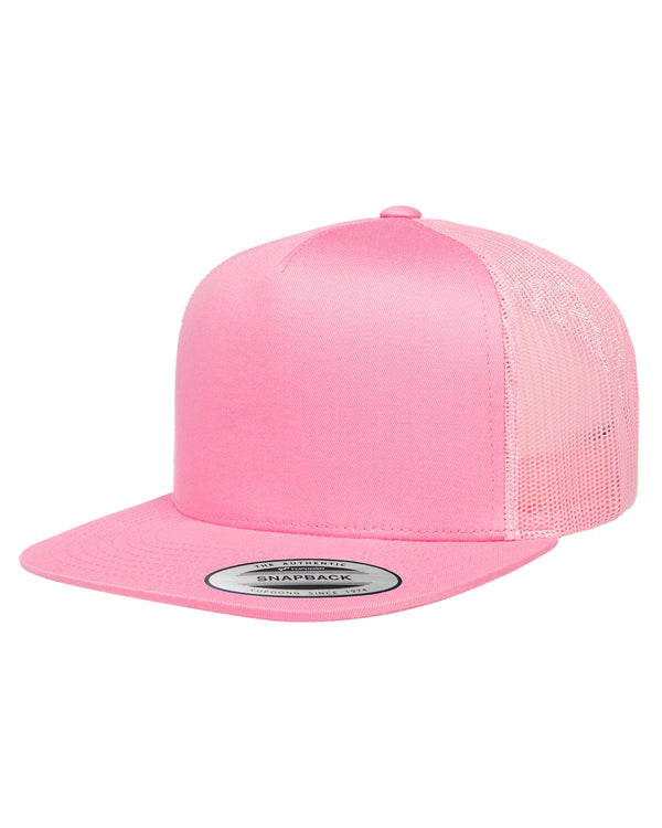 adult 5 panel classic trucker cap PINK