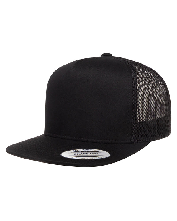 adult 5 panel classic trucker cap BLACK