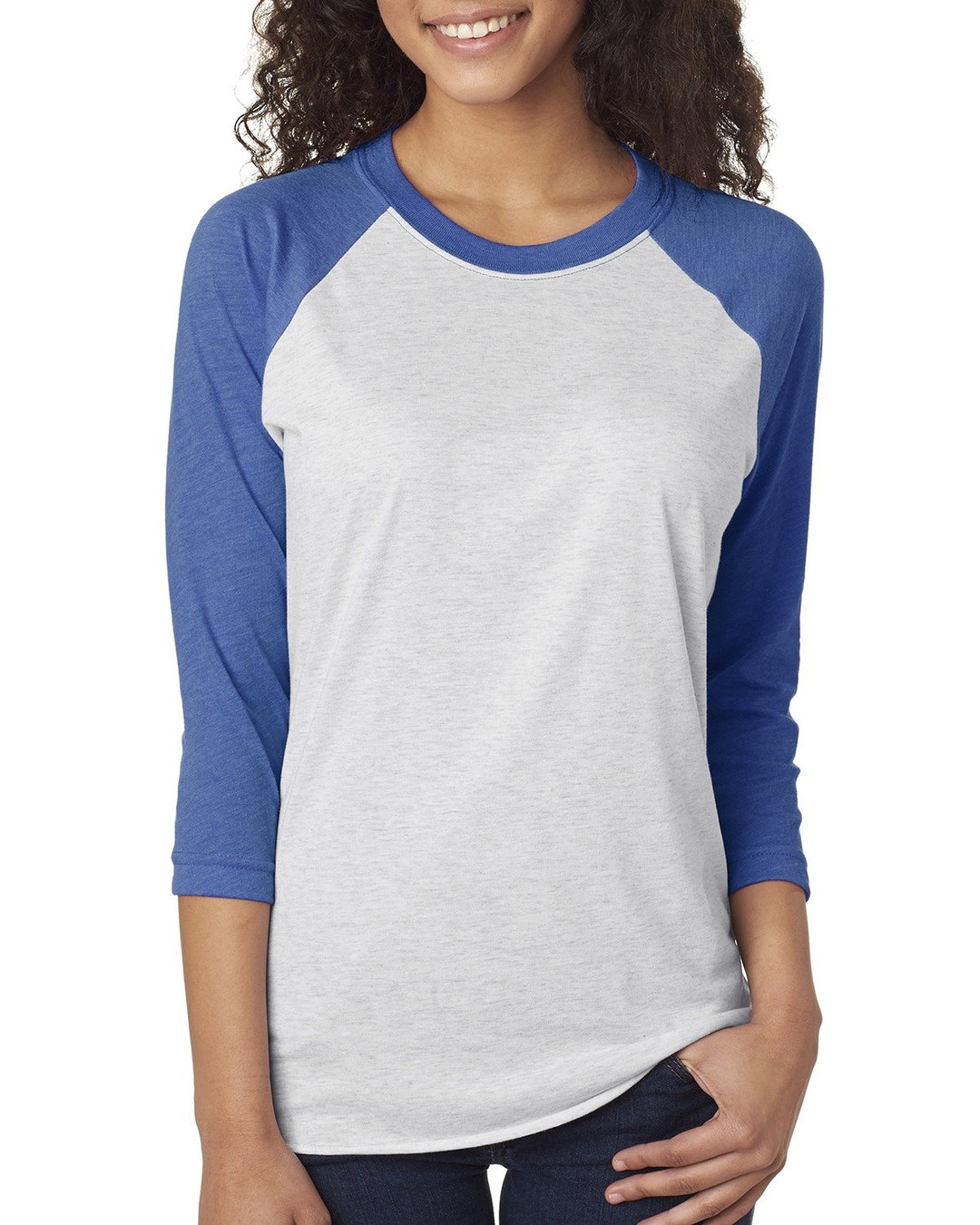 unisex triblend 3 4 sleeve raglan VINT RYL/ PR HTR