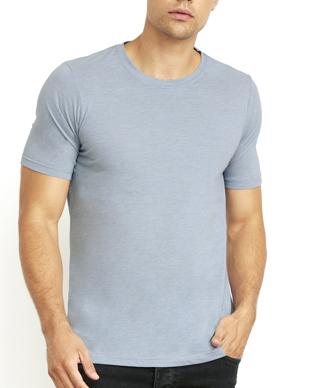 unisex poly cotton crew STONEWASH DENIM