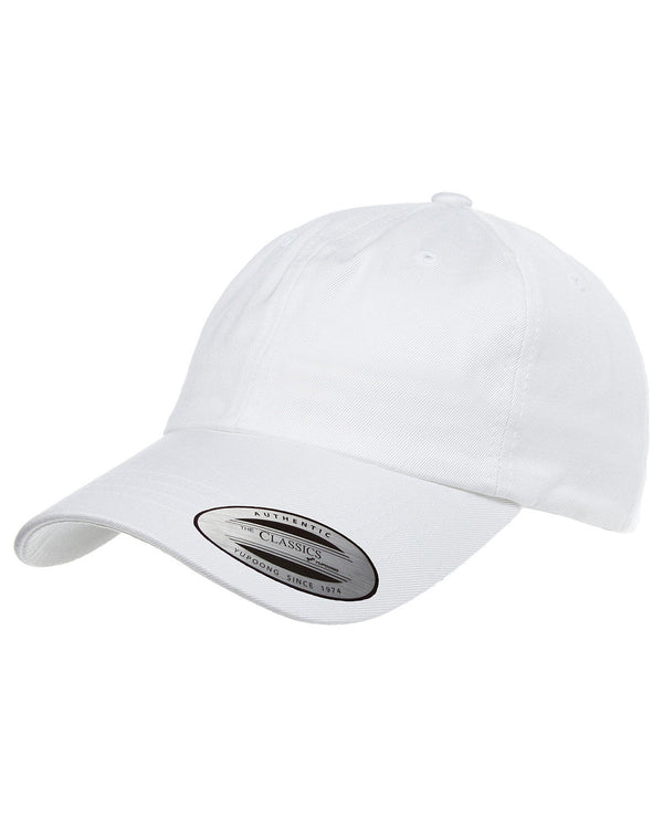 adult low profile cotton twill dad cap WHITE