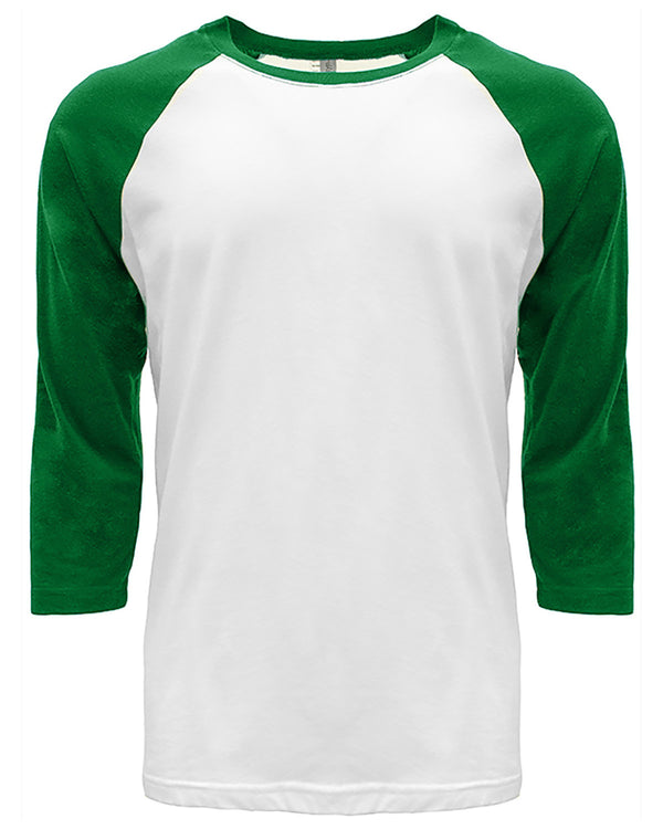 unisex cvc 3 4 sleeve raglan baseball t shirt RED/ WHITE