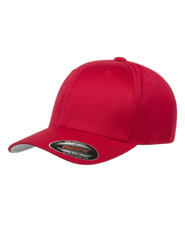 adult wooly 6 panel cap RED