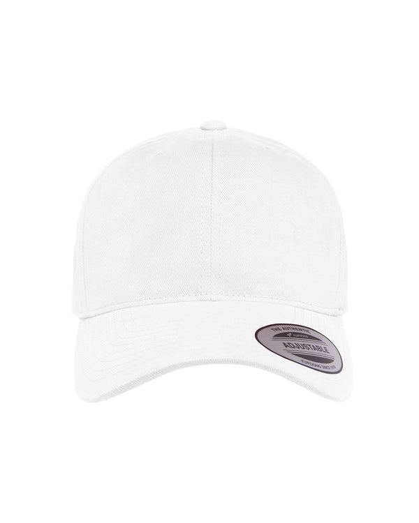 adult brushed cotton twill mid profile cap WHITE