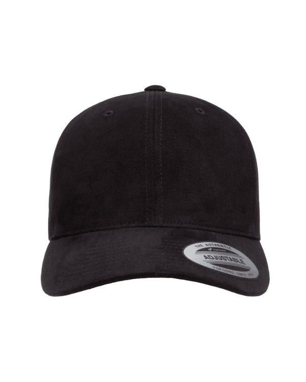 adult brushed cotton twill mid profile cap BLACK